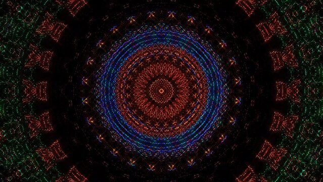 Abstract Kaleidoscope pattern with full colors. Magic mandala. 4k	
