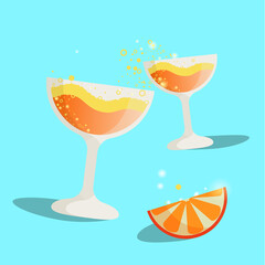 cocktail with lemon and lime