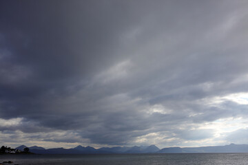 Obraz premium View on the Cuillins from Applecross - Ross and Cromarty - Highlands - Scotland - UK