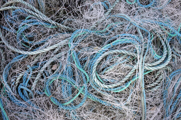 Blue ropes and fishing nets on the shore - Applecross - Highlands - Scotland - UK