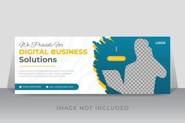 Corporate business timeline cover page or web ads banner design template