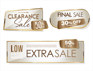 Super sale gold and white retro badges and labels collection 