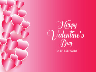 Happy valentine's day background with love hearts illustration design. 