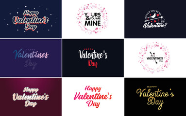 Fototapeta na wymiar Happy Valentine's Day greeting card template with a romantic theme and a red and pink color scheme