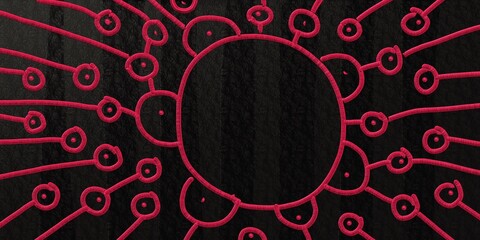 red circles  background frame with text area