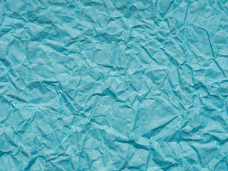 Obraz premium Extra soft, sky blue crumpled paper texture. Blank page pattern for winter season Christmas festival card, new year designs decoration concepts, text lettering, wall screen saver, 3d, art work.