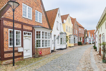 Fototapeta na wymiar Cityscape of picturesque hanseatic village Tonder in Southern Denmark