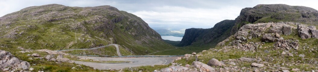 Panorama from Bealach na Ba Viewpoint - Applecross pass raod - Highlands - Scotland - UK