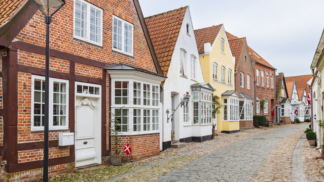 Cityscape of picturesque hanseatic village Tonder in Southern Denmark