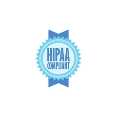 Health Insurance Portability and Accountability Act. HIPAA badge flat icon isolated on white background
