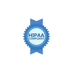 Health Insurance Portability and Accountability Act. HIPAA badge flat icon isolated on white background