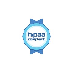 Health Insurance Portability and Accountability Act. HIPAA badge flat icon isolated on white background