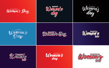 Fototapeta na wymiar Set of Happy International Woman's Day signs. emblems. and vector design elements. including signs. labels. and badges collection suitable for use in a variety of designs