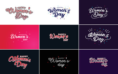 Fototapeta na wymiar International Women's Day vector hand written typography background with a bold. vibrant style