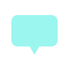 cyan color speech bubble vector illustration isolated on white background. cyan speech bubble for web and ui design, presentation and social media post