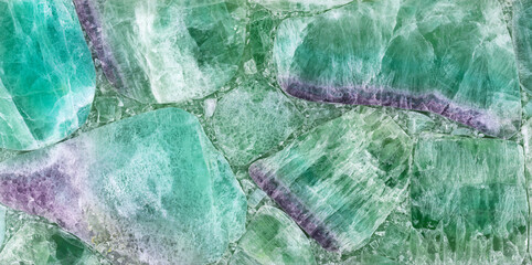 Green Fluorite. Stone slab luxury material for interior, exterior design decoration, ceramic wall, floor digital tiles. Gemstone background. Matt semi precious mineral pattern. Semiprecious texture.