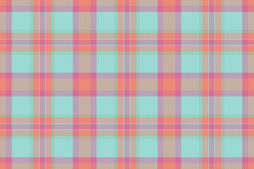 Plaid background, check seamless pattern in pink. Vector fabric texture for textile print, wrapping paper, gift card or wallpaper.