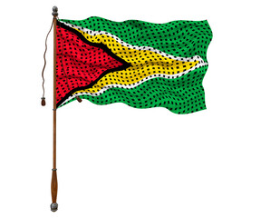 National flag of Guyana. Background  with flag  of Guyana.