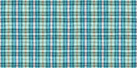  Teal rustic coastal beach house border check fabric tile. Seamless sailor flannel edging trim textile. Gingham blur rustic banner ribbon endless tape.