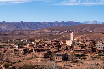 An old kasbah in the middle of a traditional Berber village