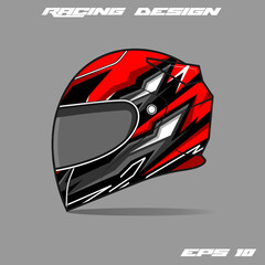 Racing helmet wrap decal and vinyl sticker design illustration