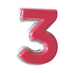 Number Red 3d