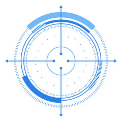 Naklejka premium abstract futuristic background of blue glowing technology sci fi frame hud ui