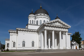 Fototapeta na wymiar View of the Spassky Staroyarmarochny Cathedral. Nizhny Novgorod. Russia