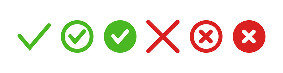 Fototapeta premium Check & Cross Icons Color