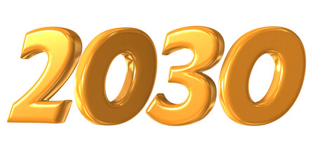 Number 3D Gold Happy New Year