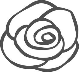 cute minimal doodle Romantic Roses flower outline doodle hand drawing 