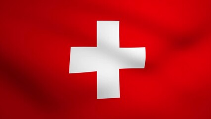 Switzerland Waving Flag Background Animation. Looping seamless 3D animation. Motion Graphic - Powered by Adobe