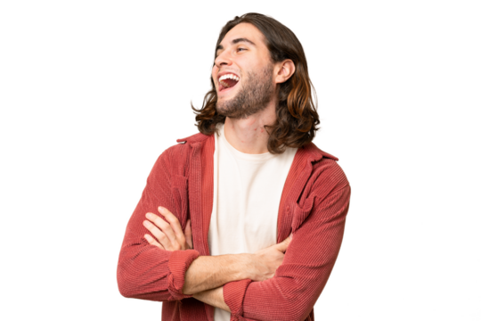 Young handsome man over isolated background happy and smiling