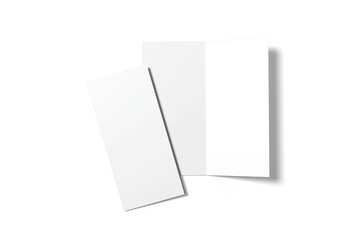 Bi fold or vertical half fold brochure mock-up isolated on transparent background. 3D rendering