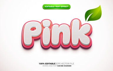 Fototapeta premium leaf green fresh nature 3d logo template editable text effect style