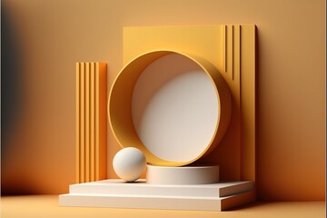 Minimal scene podium abstract background product show Ai Generated