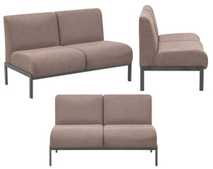 Sofa for office or home. Isolated from the background. In different angles. Interior element