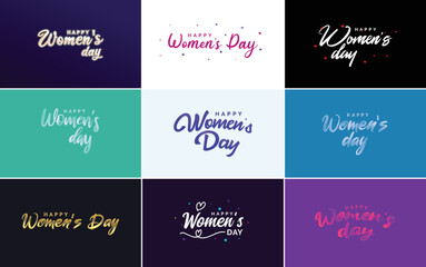 International Women's Day vector hand written typography background