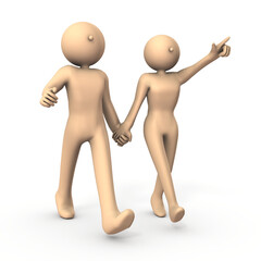 手を繋いで歩くカップル
