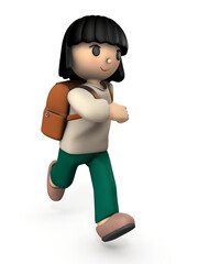 わくわくしながら登校する女の子