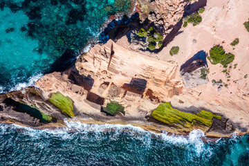Aerial Drone Photograph of Atlantis Sa Pedrera de Cala D'Hort in Ibiza 