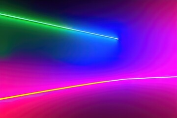 Fototapeta premium Retro Futuristic Room with Ray of Light and Neon Laser.