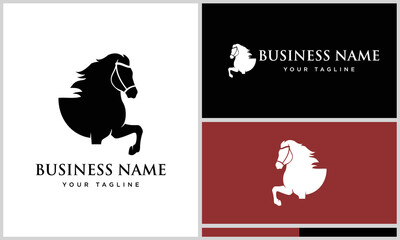 silhouette horse dressage logo design