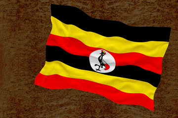 Fototapeta premium National flag of Uganda. Background with flag of Uganda