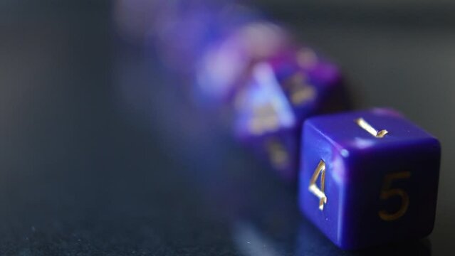 focus blur of dungeons and dragons dice for role playing game.