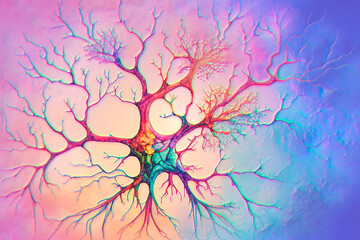 Neurons, brain cells, neural network, 3D illustration