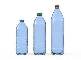 Empty plastic bottle, 3D illustration