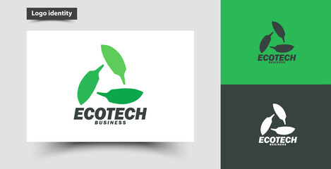 eco tech business logo minimalist geometric template