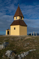 Fototapeta na wymiar Calvary in Nitra, Slovakia. Chapel on the top of the hill.