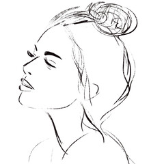 sketch of a person, sketch woman 